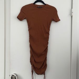 Zara T Shirt Ruched Mini Dress